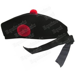 Couvre-chef maçonnique – Glengarry noir avec cocarde rouge – Talla 60