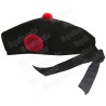 Couvre-chef maçonnique – Glengarry noir avec cocarde rouge – Talla 60