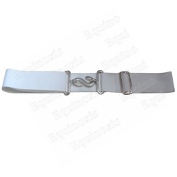 Extensión de cinturón de mandil  – Blanca  –  Cierre serpiente acabado de plata