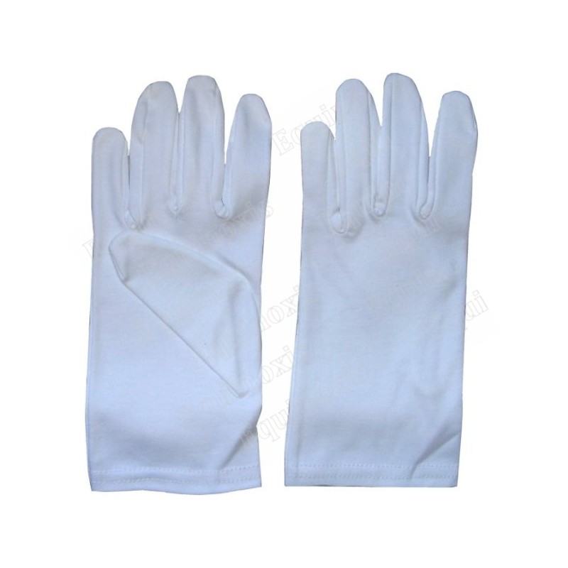 Gants maçonniques blancs pur coton – Talla 9 ½