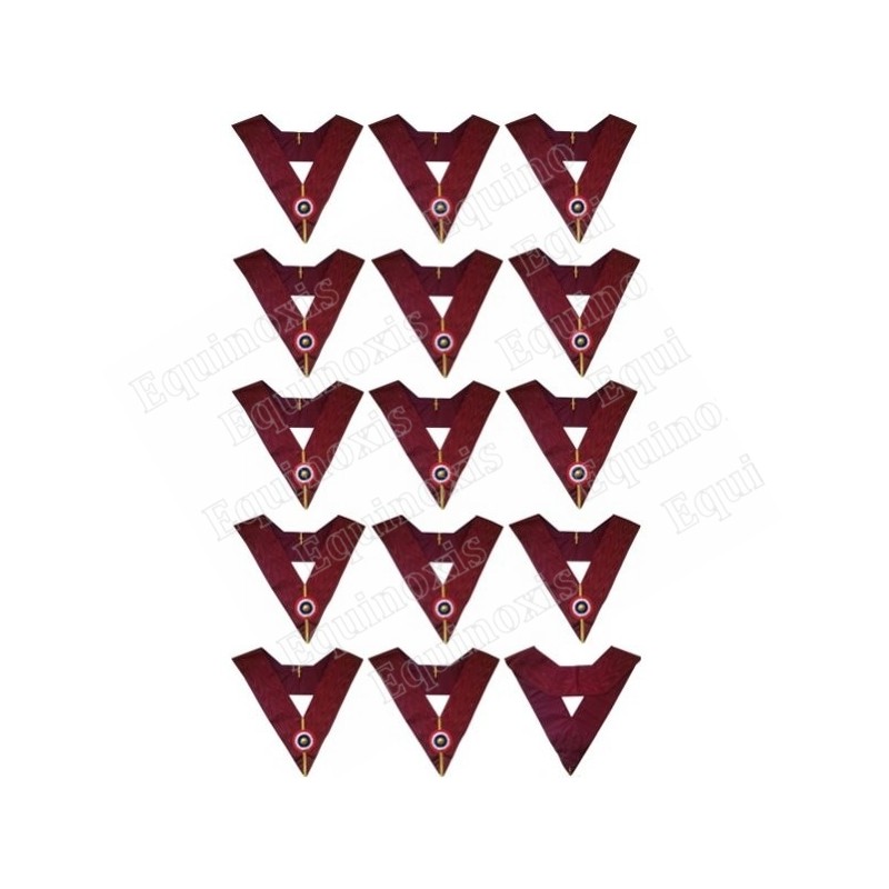 Sautoirs maçonniques moirés – Arco Real – Set de 14 sautoirs d'Officiers