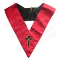 Collar masónico muaré – REAA – 18° grado – Caballero Rosa-Cruz –  Cruz latina – Bordado a máquina