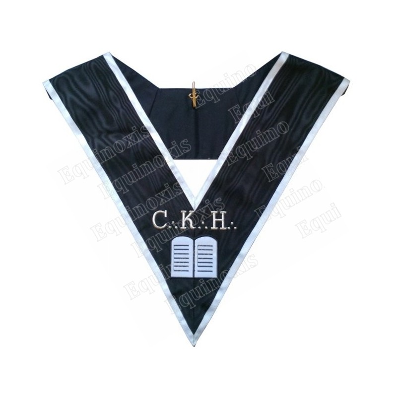 Collar masónico muaré – REAA – 30° grado – CKH – Grand Orateur – Bordado a máquina