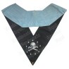 Collar masónico muaré – Rito Francés Tradicional – Vénérable en chaire avec inscription – Espalda luto – Bordado a máquina