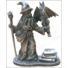 Figurine magicien étain – Magicien avec bébé dragon 