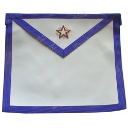 Mandil masónico de imitación de cuero – Menfis-Mizraim – Compañero – Estrella flamígera