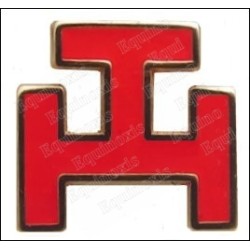Pin's masónico – Arco Real – Triple Tau – Esmaltado rojo