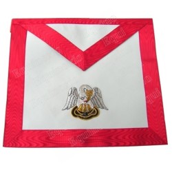 Mandil masónico de cuero – REAA – 18° grado – Caballero Rosa-Cruz – Pelícano