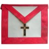 Tablier maçonnique en faux cuir – 18° grado du REAA – Caballero Rosa-Cruz – Croix latine – Bordado a máquina