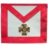 Tablier maçonnique en faux cuir – REAA – 18° grado – Caballero Rosa-Cruz – Croix potencée