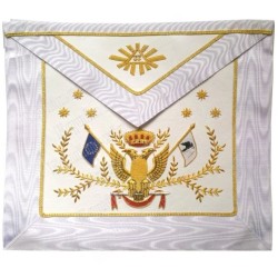 Mandil masónico de cuero – REAA – 33° grado – Bandera europea