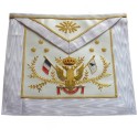 Mandil masónico de cuero – REAA – 33° grado – Bandera francesa