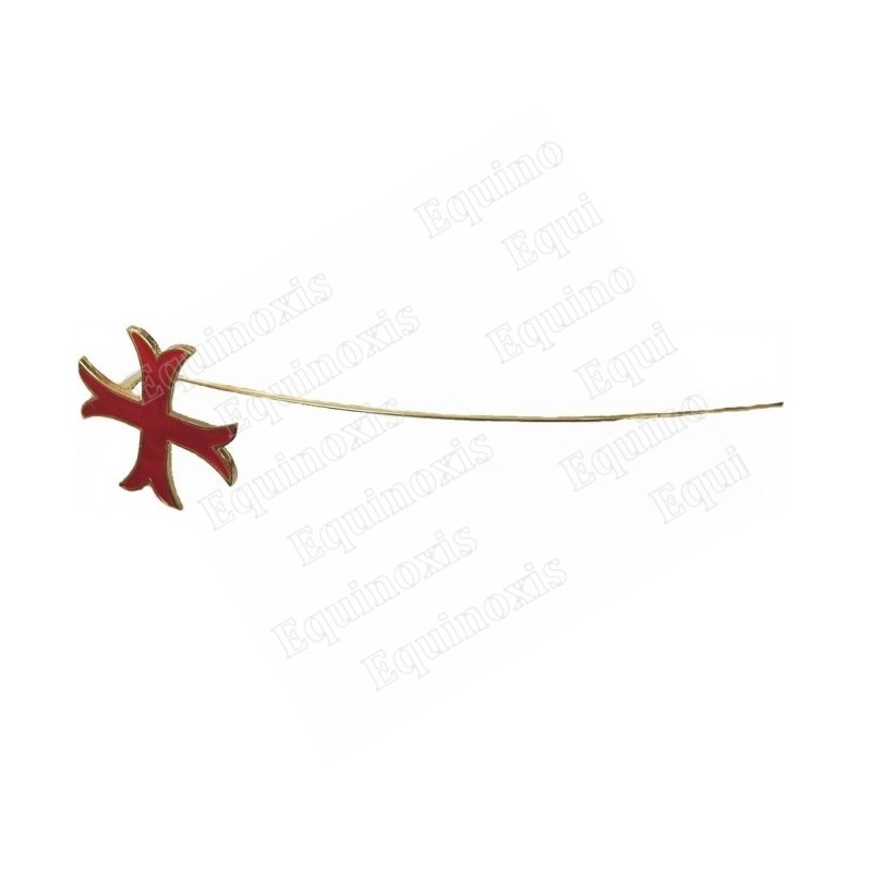 Marcapágina de estaño – Cruz templaria patada engastada esmaltada roja