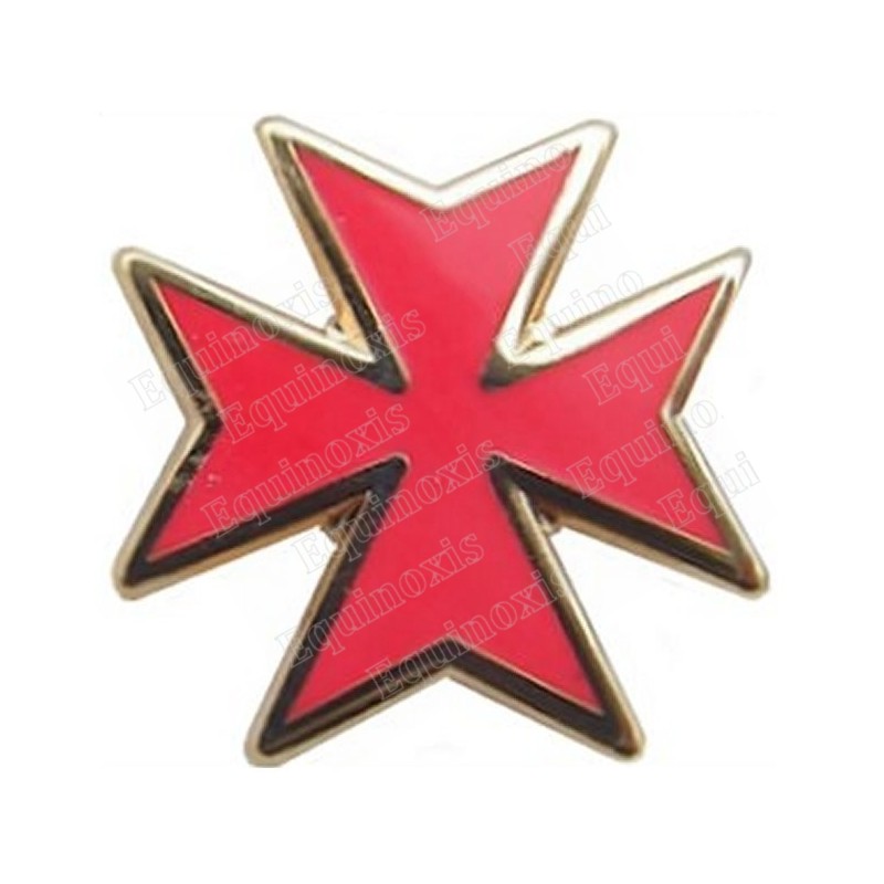 Pin's masónico – Cruz templaria esmaltada roja