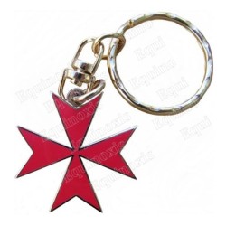 Llavero cruz – Cruz de Malta esmaltada roja