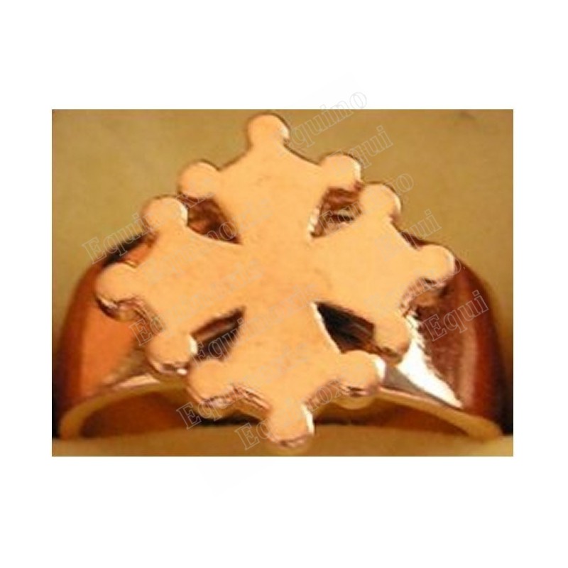 Bague occitane – Cruz occitana – Oro brillante