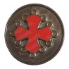Pastillero de estaño occitano – Cruz occitana esmaltada roja