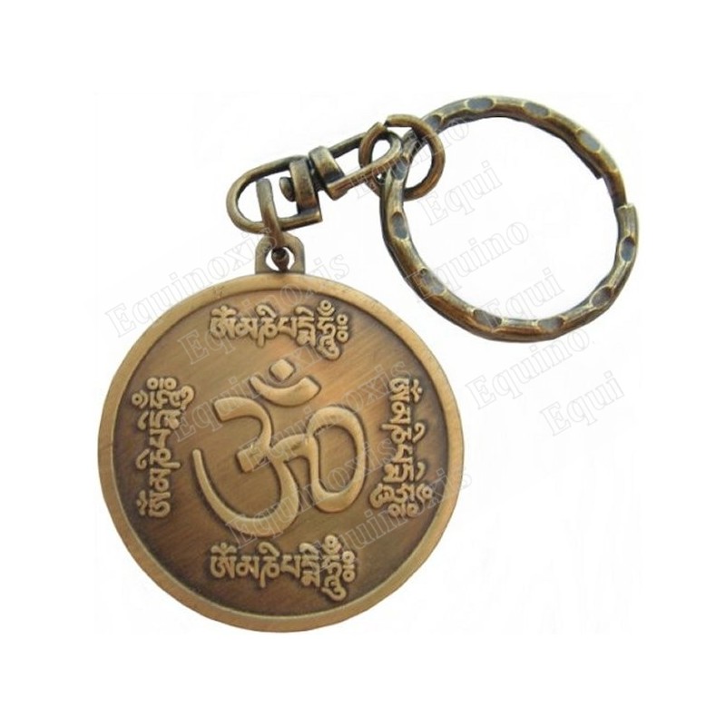 Llavero Feng-Shui – Om Mani Padme Hung – Bronce envejecido
