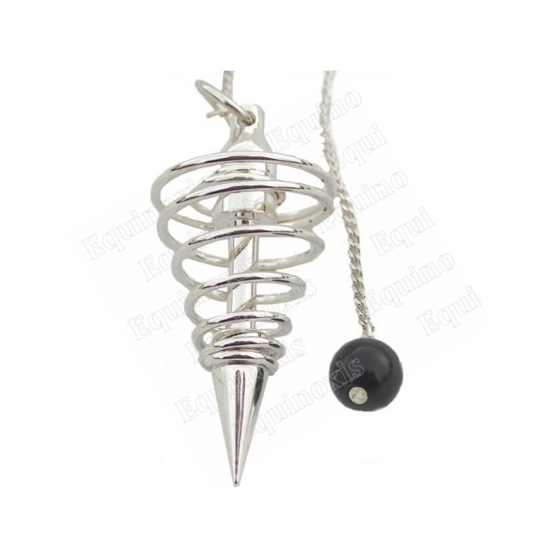 Pendule de radiesthésie laiton argenté 13 – Pendule spirale