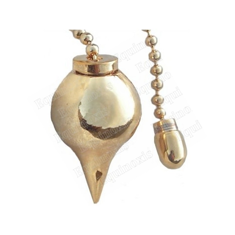 Pendule de radiesthésie métal doré 5 – Pendule avec chambre pour témoin