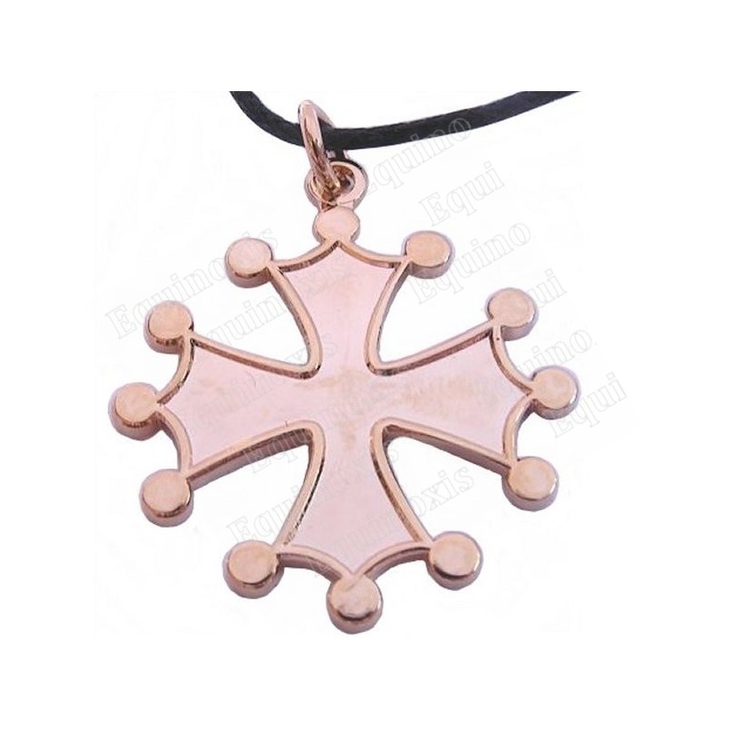 Colgante occitano – Cruz occitana – Oro brillante – Grande