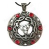 Colgante céltico – Escudo con piedras rojas