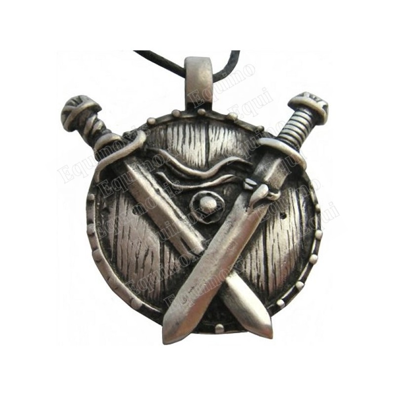 Colgante vikingo – Colgante vikingo 14 – Escudo con espadas en cruz