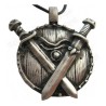 Colgante vikingo – Colgante vikingo 14 – Escudo con espadas en cruz
