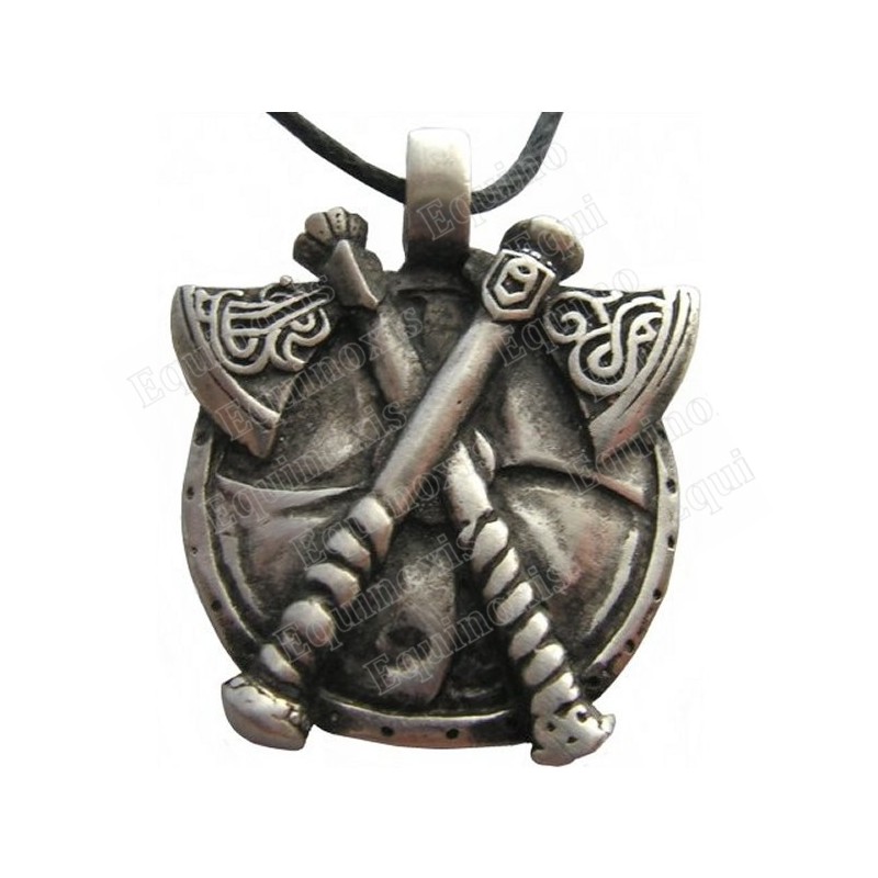 Colgante vikingo – Colgante vikingo 16 – Escudo con hachas en cruz