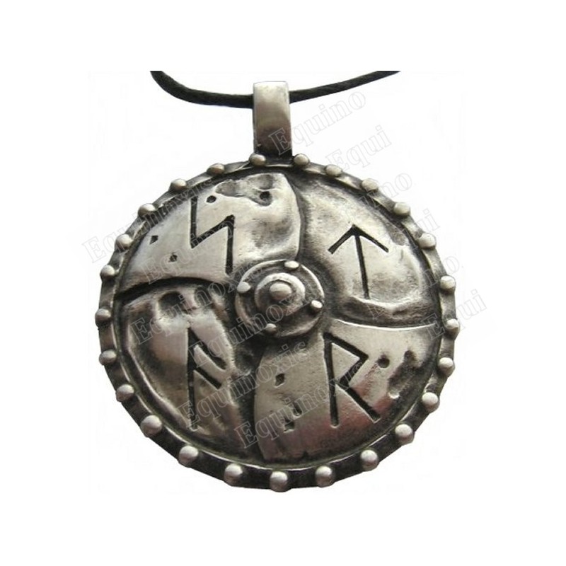 Colgante vikingo – Colgante vikingo 17 – Escudo vikingo con letras rúnicas