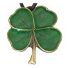 Colgante céltico – Trébol de cuatro hojas esmaltado verde – Bronce envejecido