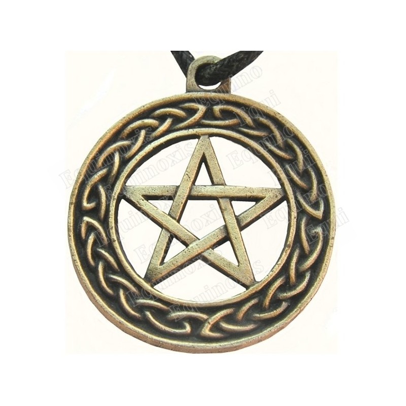 Colgante céltico – Pentagrama con nudo céltico – Bronce envejecido