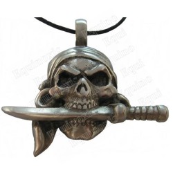 Colgante pirata – Tête de mort avec couteau dans la bouche
