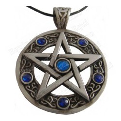 Colgante simbólico – Pentagrama con piedras azules
