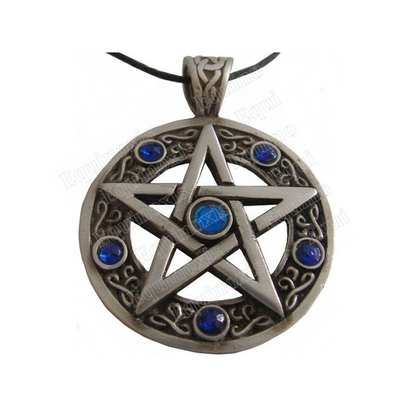 Colgante simbólico – Pentagrama con piedras azules