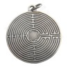 Colgante simbólico – Laberinto de Chartres – Plata envejecida