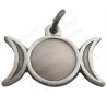 Colgante simbólico – Triple lune – Plata envejecida