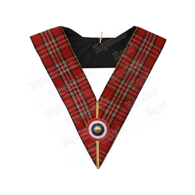 Collar masónico muaré – Rite Standard d'Ecosse – Officier / Vénérable Maître - Cocarde tricolore