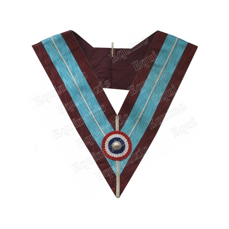 Collar masónico muaré – La Marque – Passé Maître – Cocarde tricolore