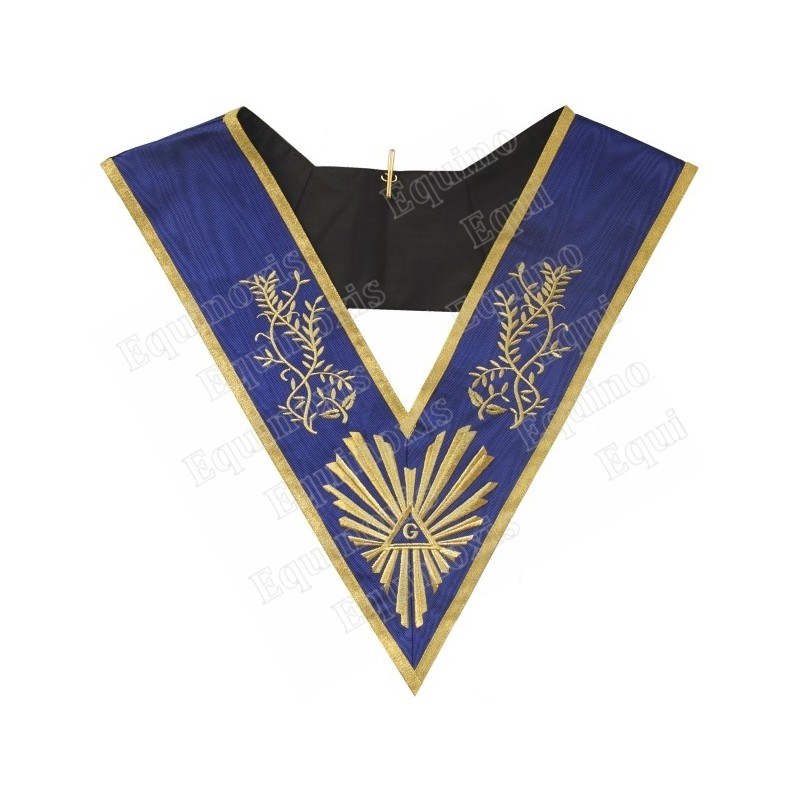 Collar masónico muaré – REAA – Venerable Maestro – Azul