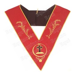 Collar masónico muaré – REAA – 18° grado – Très Sage Atarsatha (TSA) – Ourobouros et croix latine