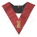 Collar masónico muaré – REAA – Oficial del 18° grado – Chevalier Gardien de la Tour – Bordado a máquina