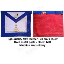 Tablier maçonnique en faux cuir – REAA – 14° grado – Dos rouge – 2 – Bordado a máquina