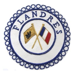 Badge / Macaron GLNF – Petite tenue provinciale – Passé Grand Porte-Etendard – Flandres – Bordado a mano