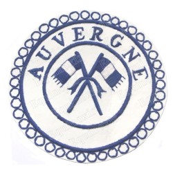 Badge / Macaron GLNF – Petite tenue provinciale – Passé Grand Porte-Etendard – Auvergne – Bordado a mano