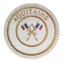 Badge / Macaron GLNF – Grande tenue provinciale – Passé Grand Porte-Etendard – Aquitaine – Bordado a máquina