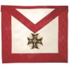 Mandil masónico de cuero – REAA – 18° grado – Caballero Rosa-Cruz –  Croix pattée – Bordado a máquina