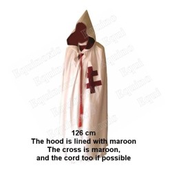 Manteau templier – Knights Templar (KT) – Précepteur – Manteau blanc avec croix patriarcale du Temple