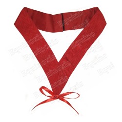 Collarín masónico muaré – Rouge – Avec ruban rouge