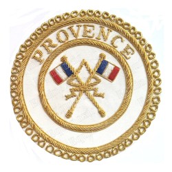 Badge / Macaron GLNF – Grande tenue provinciale – Passé Grand Porte-Etendard – Provence – Bordado a mano